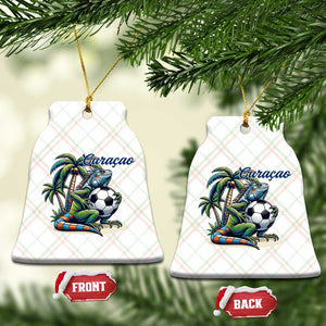 Funny Curaçao Iguana Soccer Fan Ceramic Ornament Caribbean Pride Football Graphic