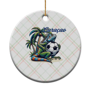 Funny Curaçao Iguana Soccer Fan Ceramic Ornament Caribbean Pride Football Graphic