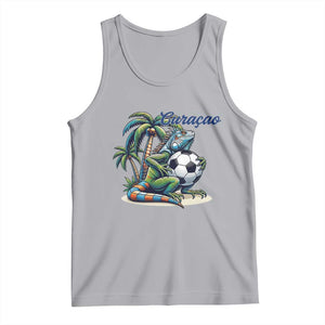 Funny Curaçao Iguana Soccer Fan Tank Top Caribbean Pride Football Graphic
