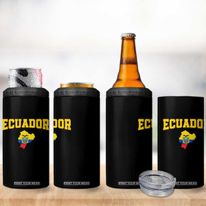Proud Ecuadorian Map 4 in 1 Can Cooler Tumbler Ecuador Roots Heritage Pride