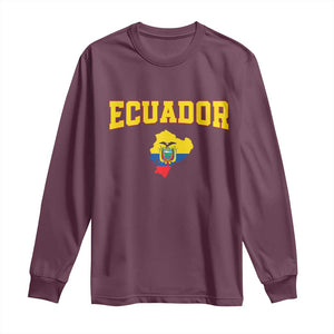 Proud Ecuadorian Map Long Sleeve Shirt Ecuador Roots Heritage Pride