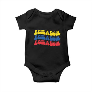 Retro Groovy Ecuador Baby Onesie Proud Ecuadorian Heritage