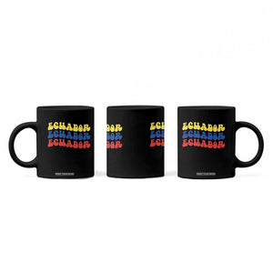 Retro Groovy Ecuador Coffee Mug Proud Ecuadorian Heritage