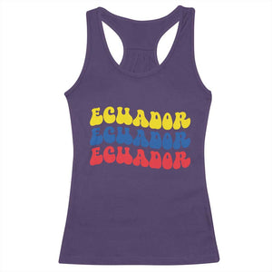 Retro Groovy Ecuador Racerback Tank Top Proud Ecuadorian Heritage