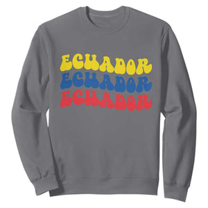 Retro Groovy Ecuador Sweatshirt Proud Ecuadorian Heritage