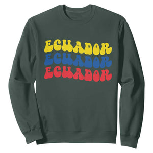 Retro Groovy Ecuador Sweatshirt Proud Ecuadorian Heritage
