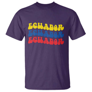 Retro Groovy Ecuador T Shirt Proud Ecuadorian Heritage