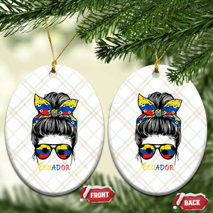 Ecuador Soccer Ceramic Ornament Chica Ecuatoriana Pride Game Day Gift