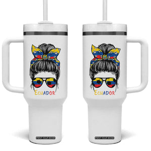 Ecuador Soccer Tumbler With Handle Chica Ecuatoriana Pride Game Day Gift