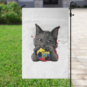 Ecuador Black Cat Soccer Game Day Garden Flag Cat Lover Gift