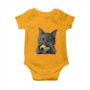 Ecuador Black Cat Soccer Game Day Baby Onesie Cat Lover Gift