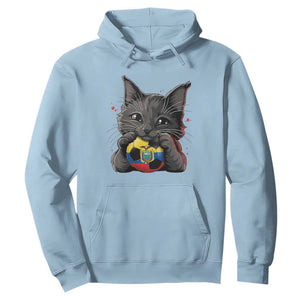 Ecuador Black Cat Soccer Game Day Hoodie Cat Lover Gift