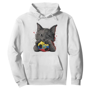 Ecuador Black Cat Soccer Game Day Hoodie Cat Lover Gift
