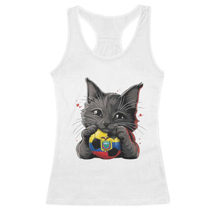 Ecuador Black Cat Soccer Game Day Racerback Tank Top Cat Lover Gift