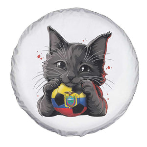 Ecuador Black Cat Soccer Game Day Spare Tire Cover Cat Lover Gift