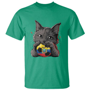 Ecuador Black Cat Soccer Game Day T Shirt Cat Lover Gift