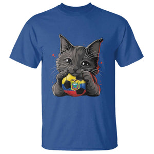Ecuador Black Cat Soccer Game Day T Shirt Cat Lover Gift