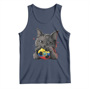 Ecuador Black Cat Soccer Game Day Tank Top Cat Lover Gift