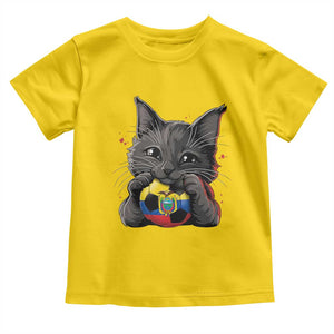 Ecuador Black Cat Soccer Game Day Toddler T Shirt Cat Lover Gift