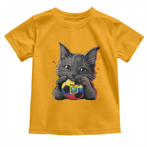 Ecuador Black Cat Soccer Game Day Toddler T Shirt Cat Lover Gift
