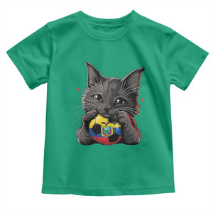 Ecuador Black Cat Soccer Game Day Toddler T Shirt Cat Lover Gift