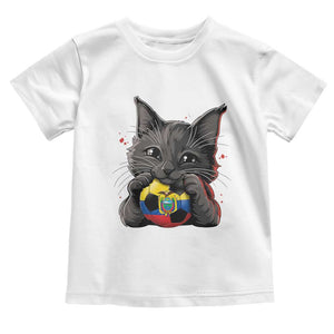 Ecuador Black Cat Soccer Game Day Toddler T Shirt Cat Lover Gift