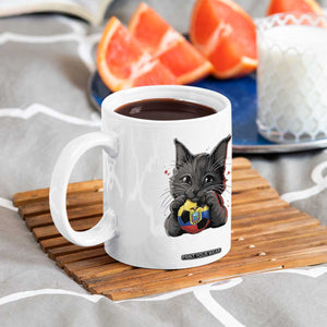 Ecuador Black Cat Soccer Game Day Coffee Mug Cat Lover Gift