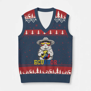 Funny Ecuador Guinea Pig Soccer Fan V-Neck Knit Sweater Vest Cavy Lover Gift
