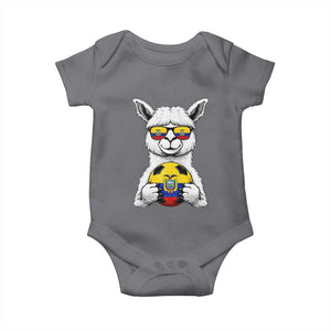 Funny Ecuador Alpaca Soccer Lover Baby Onesie South American Pride Gift
