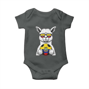 Funny Ecuador Alpaca Soccer Lover Baby Onesie South American Pride Gift