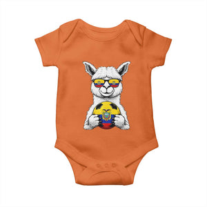 Funny Ecuador Alpaca Soccer Lover Baby Onesie South American Pride Gift