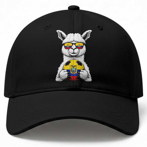 Funny Ecuador Alpaca Soccer Lover Baseball Cap South American Pride Gift