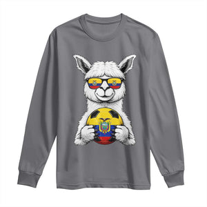 Funny Ecuador Alpaca Soccer Lover Long Sleeve Shirt South American Pride Gift