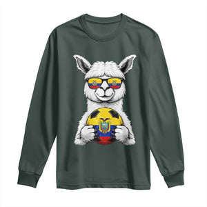 Funny Ecuador Alpaca Soccer Lover Long Sleeve Shirt South American Pride Gift