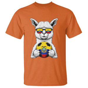 Funny Ecuador Alpaca Soccer Lover T Shirt South American Pride Gift