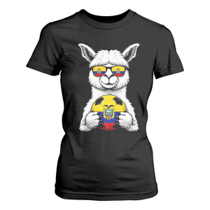 Funny Ecuador Alpaca Soccer Lover T Shirt For Women South American Pride Gift