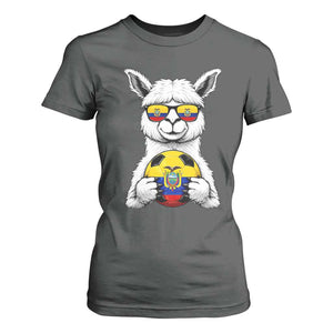 Funny Ecuador Alpaca Soccer Lover T Shirt For Women South American Pride Gift