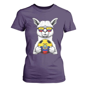 Funny Ecuador Alpaca Soccer Lover T Shirt For Women South American Pride Gift