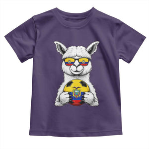 Funny Ecuador Alpaca Soccer Lover Toddler T Shirt South American Pride Gift