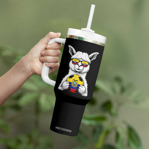 Funny Ecuador Alpaca Soccer Lover Tumbler With Handle South American Pride Gift