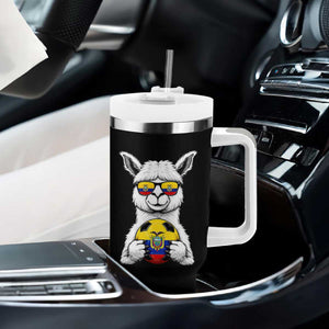 Funny Ecuador Alpaca Soccer Lover Tumbler With Handle South American Pride Gift
