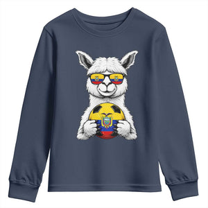 Funny Ecuador Alpaca Soccer Lover Youth Sweatshirt South American Pride Gift