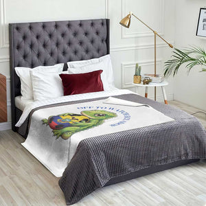 Off To Watch Ecuador Throw Blanket Funny Ecuador Iguana Soccer Fan Gift