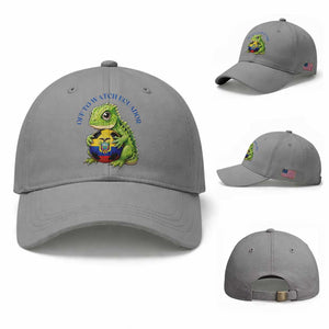 Off To Watch Ecuador Baseball Cap Funny Ecuador Iguana Soccer Fan Gift
