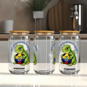 Off To Watch Ecuador Glass Can Funny Ecuador Iguana Soccer Fan Gift