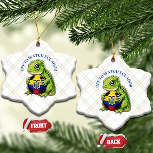 Off To Watch Ecuador Ceramic Ornament Funny Ecuador Iguana Soccer Fan Gift