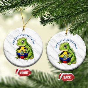 Off To Watch Ecuador Ceramic Ornament Funny Ecuador Iguana Soccer Fan Gift