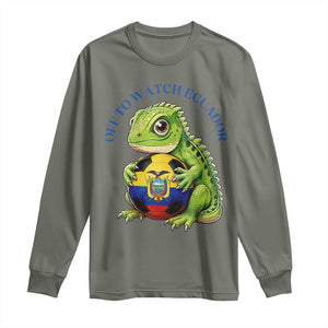 Off To Watch Ecuador Long Sleeve Shirt Funny Ecuador Iguana Soccer Fan Gift