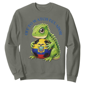 Off To Watch Ecuador Sweatshirt Funny Ecuador Iguana Soccer Fan Gift