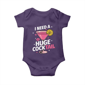I Need A Huge Cocktail Baby Onesie Funny Adult Humor Drinking Gift TS12 Purple Print Your Wear